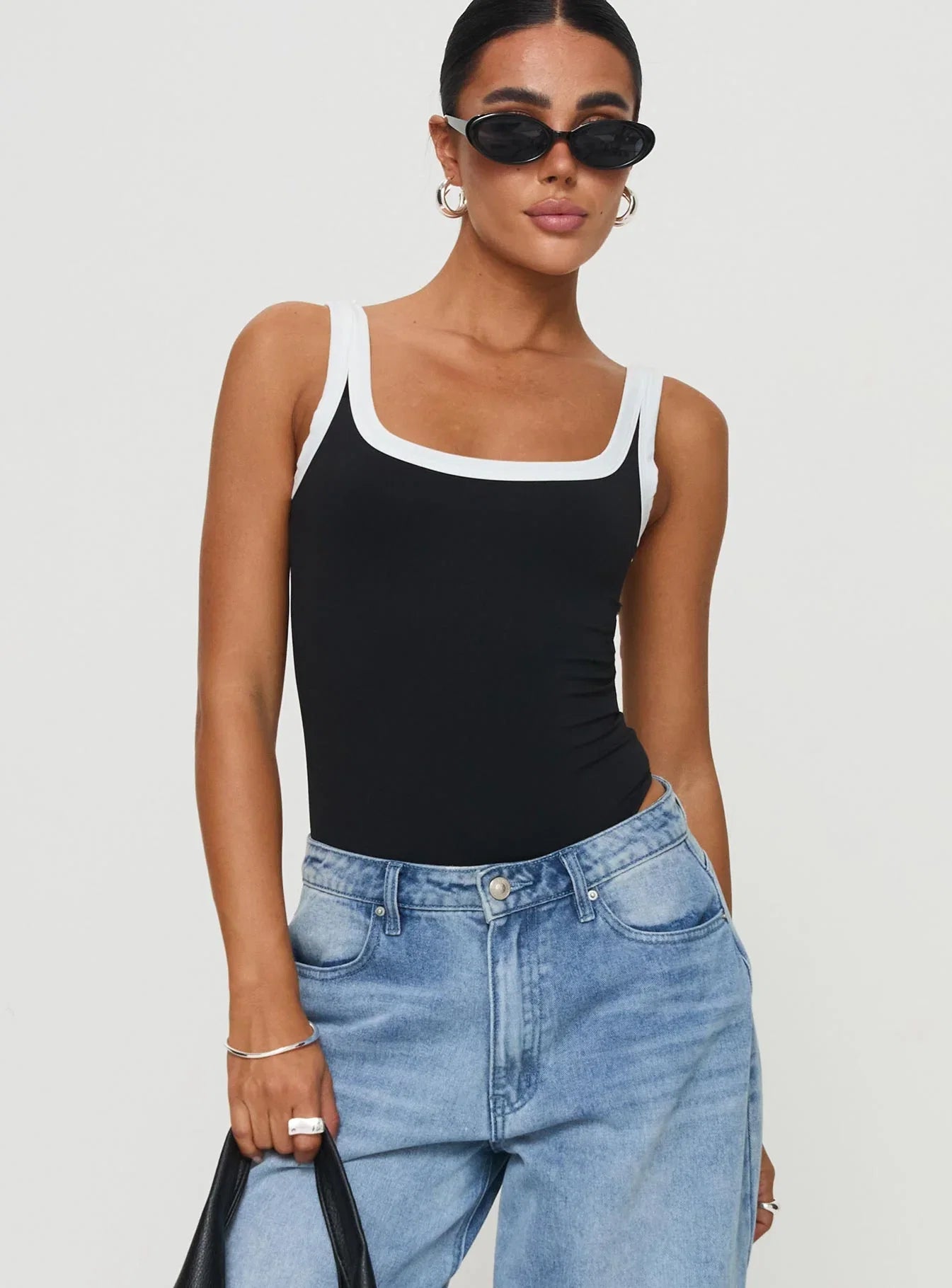 Astrea Bodysuit Black White