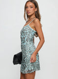 Caisyn Contrast Mini Dress Leopard