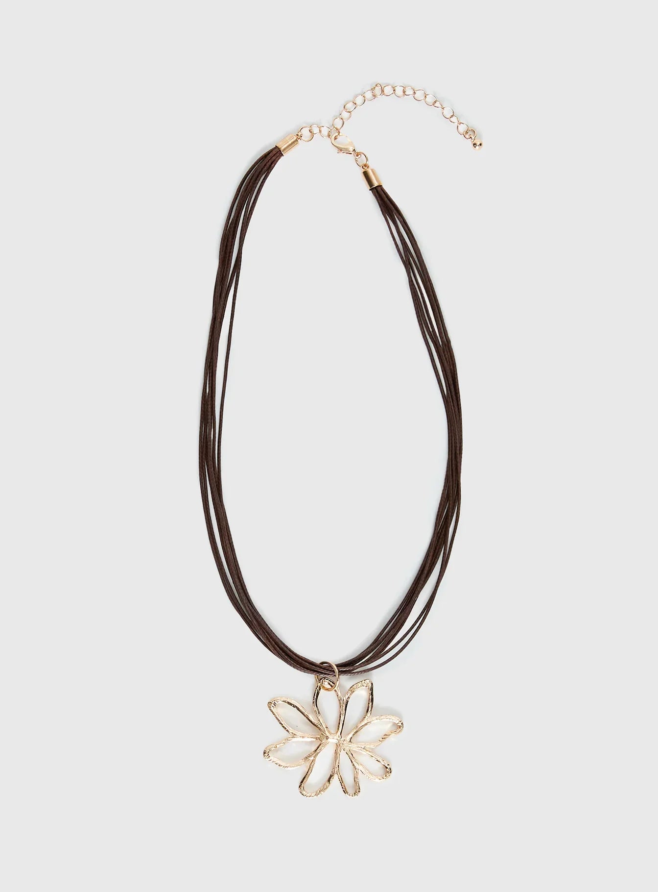 Sylvee Pendant Necklace Brown Gold