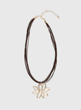 Sylvee Pendant Necklace Brown Gold