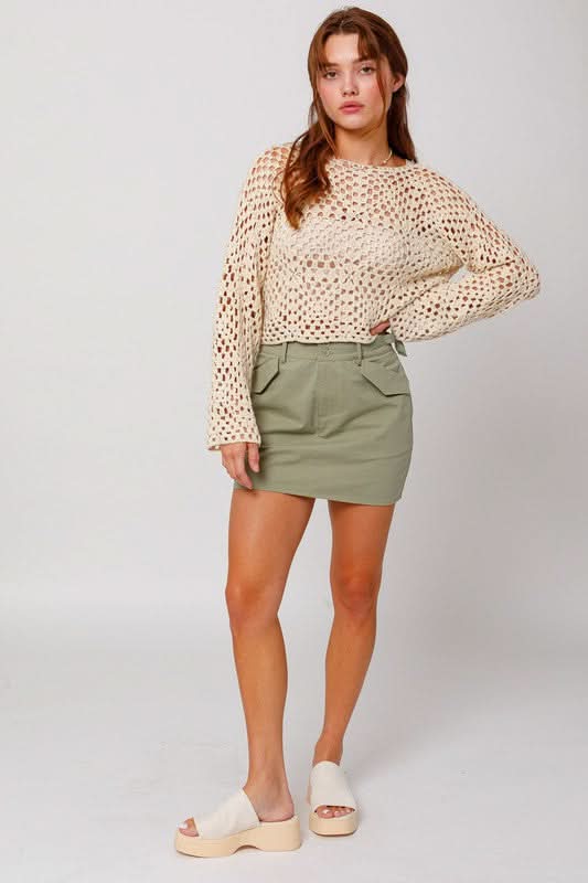 Judy Ivory Crochet Sweater