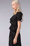 Becca Black Floral Two Piece Midi Dress
