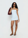 Yumiko Strapless Playsuit Blue Stripe
