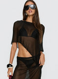 Luminous Sheer Poncho Black