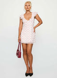 I Guess So Mini Dress White / Burgundy Tall