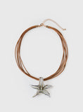 Fire Sign Glass Look Star Pendant Necklace Multi