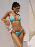 Angel Bay Triangle Bikini Top Turquoise Pink