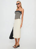 Rosette Frill Midi Skirt Cream