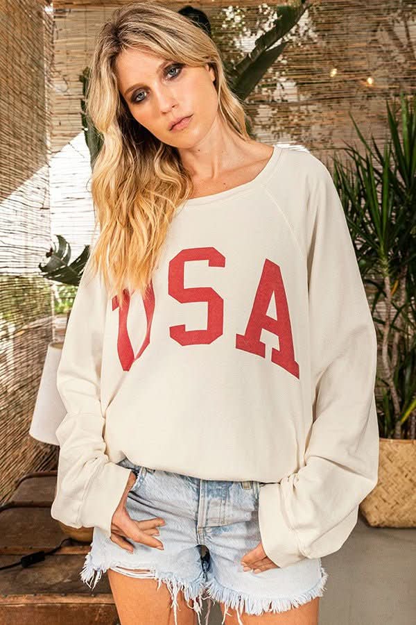 Team USA Cream Graphic Sweatshirt