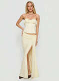 Holliann Draped Maxi Skirt Butter