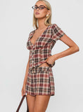 Odera Short Red Check