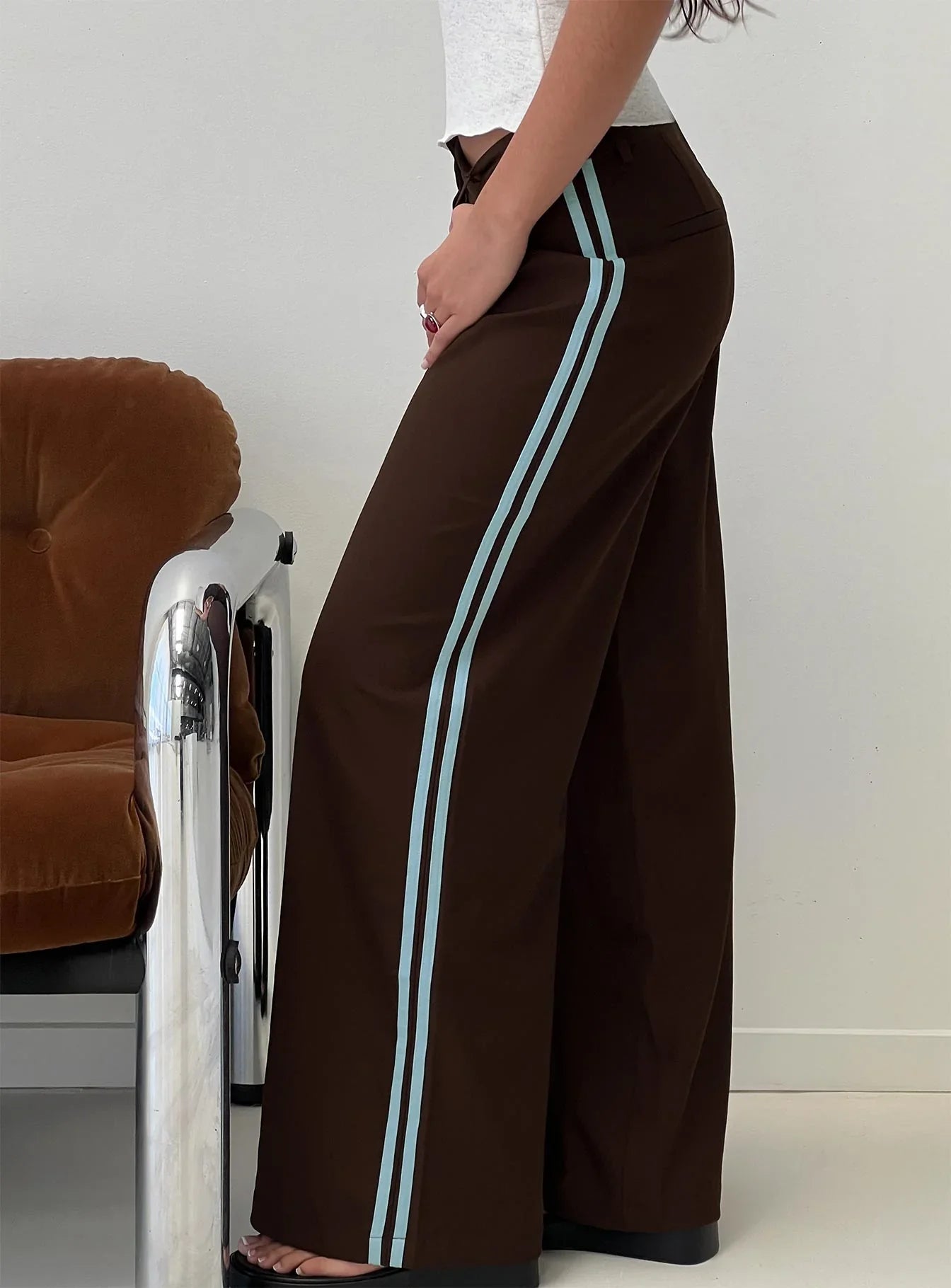 Wendi Tipping Suit Pant Brown Blue