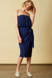 Lagoon Navy Strapless Two Piece Midi Dress Set