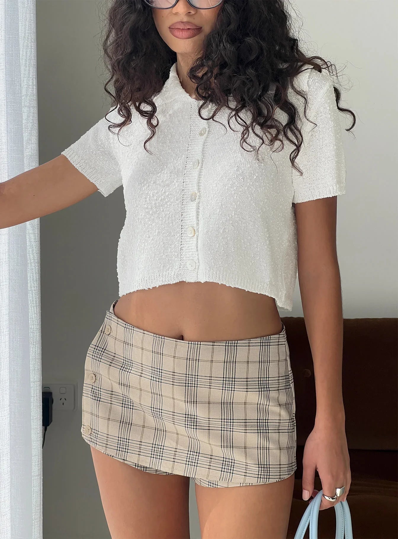 Uncharted Skort Beige Plaid