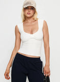 Penni Ruched Tank Top White