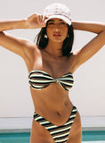 Tamrali Bandeau Bikini Top Brown Stripe