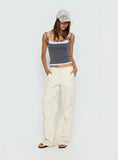 Maeka Layered Jersey Tank Top Grey Blue
