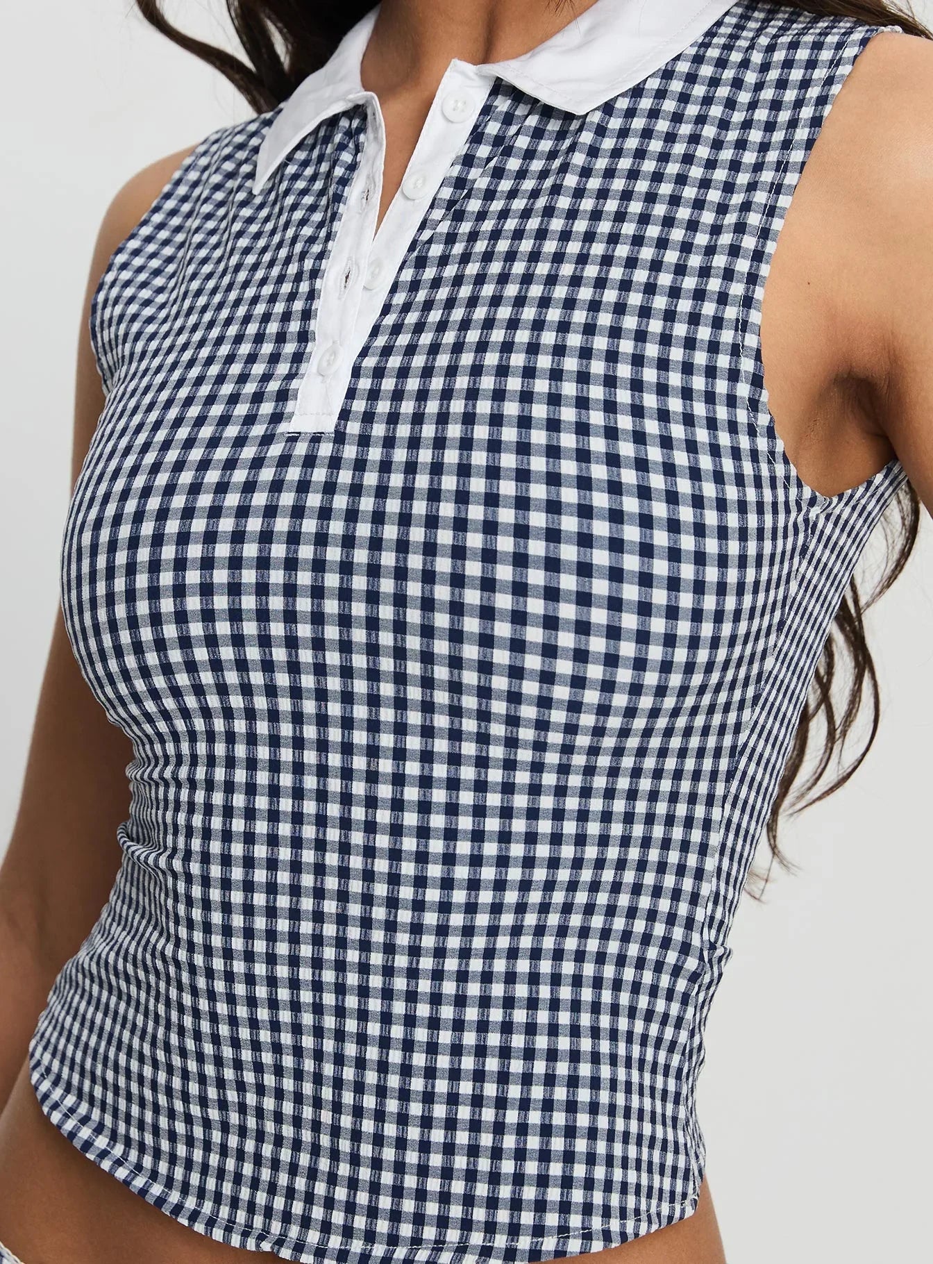 Tisuka Top Navy Check