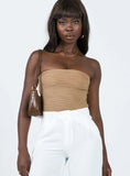 Makena Strapless Bodysuit Beige