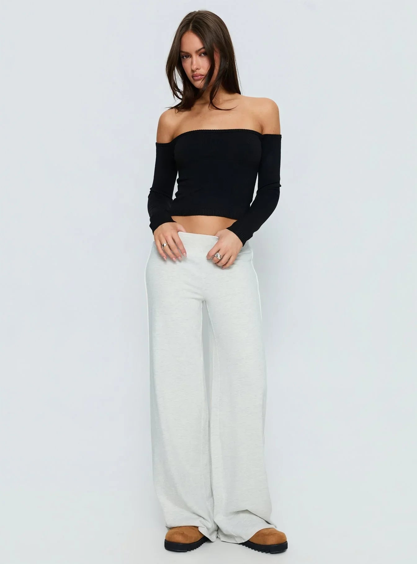 Ascenda Straight Leg Track Pant Grey Marle