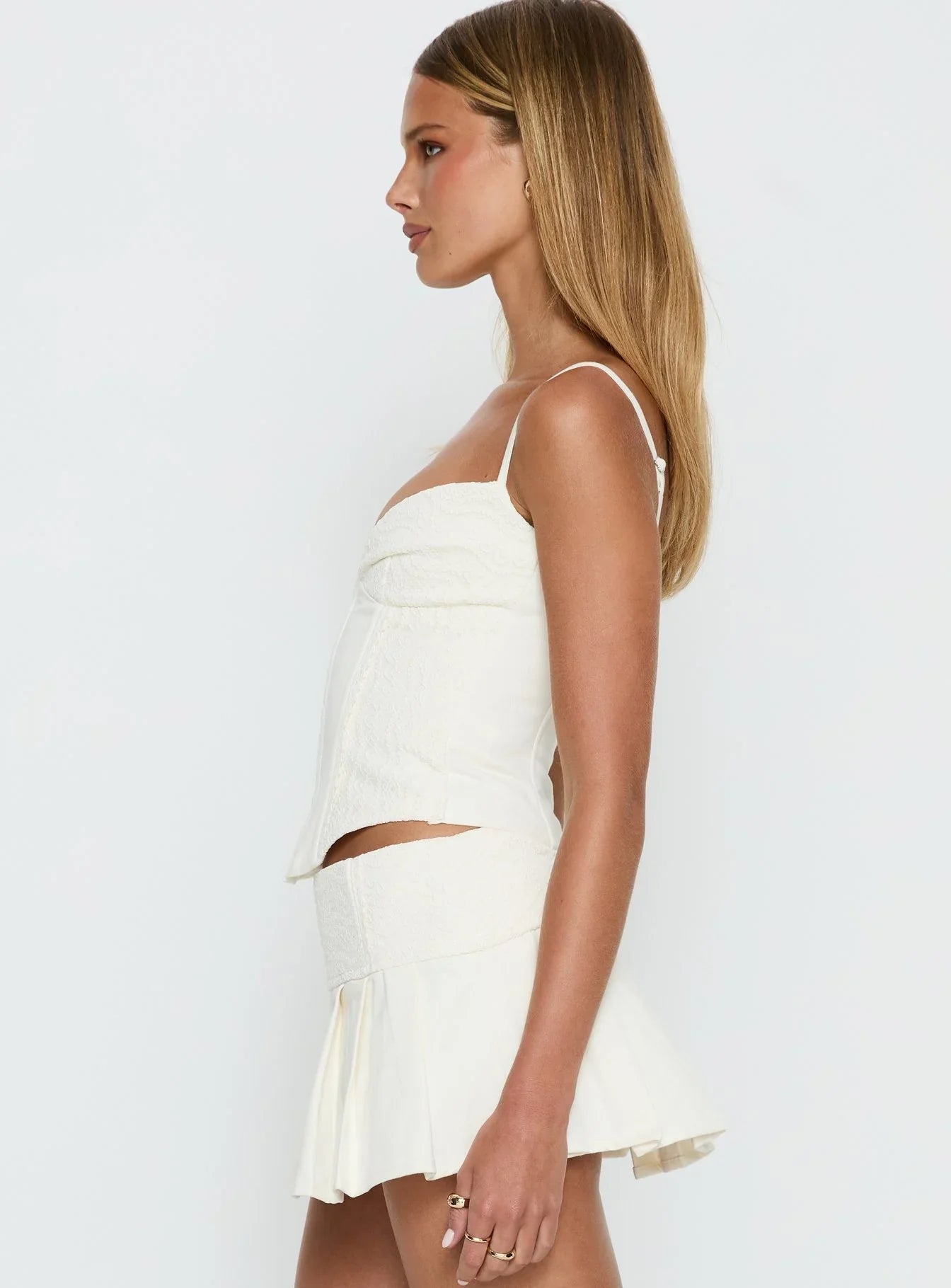 Francee Lace Corset Top Cream