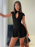 Kennya Keyhole Cutout Playsuit Black