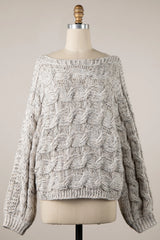 Willow Beige Oversized Cable Knit Sweater
