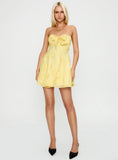 Loulani Strapless Mini Dress Lemon