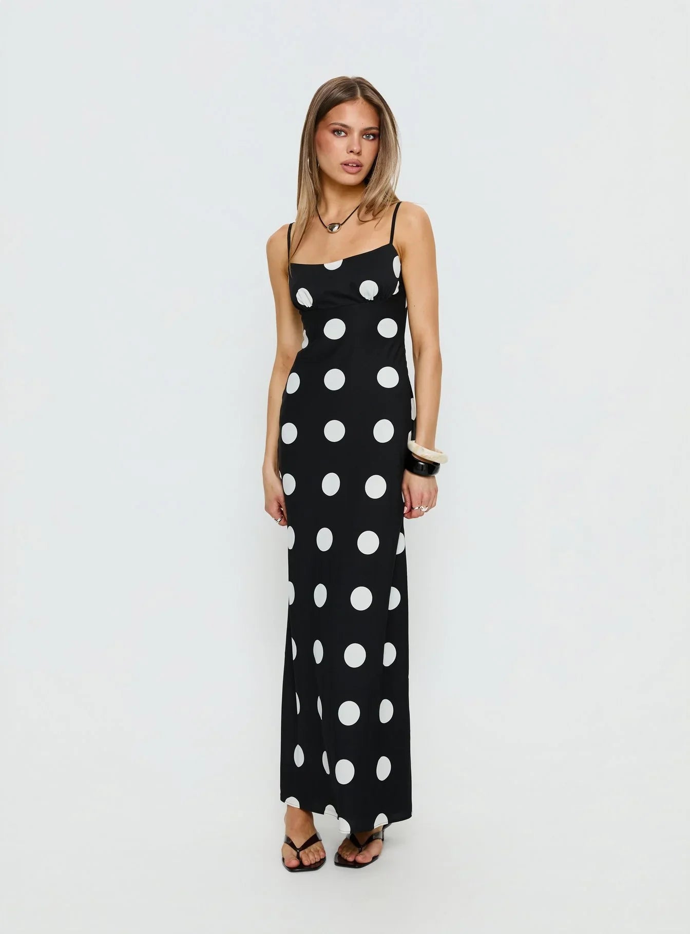 Avienna Maxi Dress Black Polka Dot