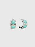 Endellion Hoop Earrings Silver Turqouise
