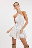 Naya Pink Floral Halter Mini Dress