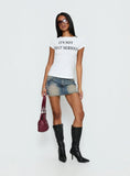 It's Not That Serious Graphic Baby Tee White / Black