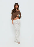 Opresia Crochet Maxi Skirt White