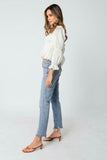 Tyler White Eyelet Puff Sleeve Top
