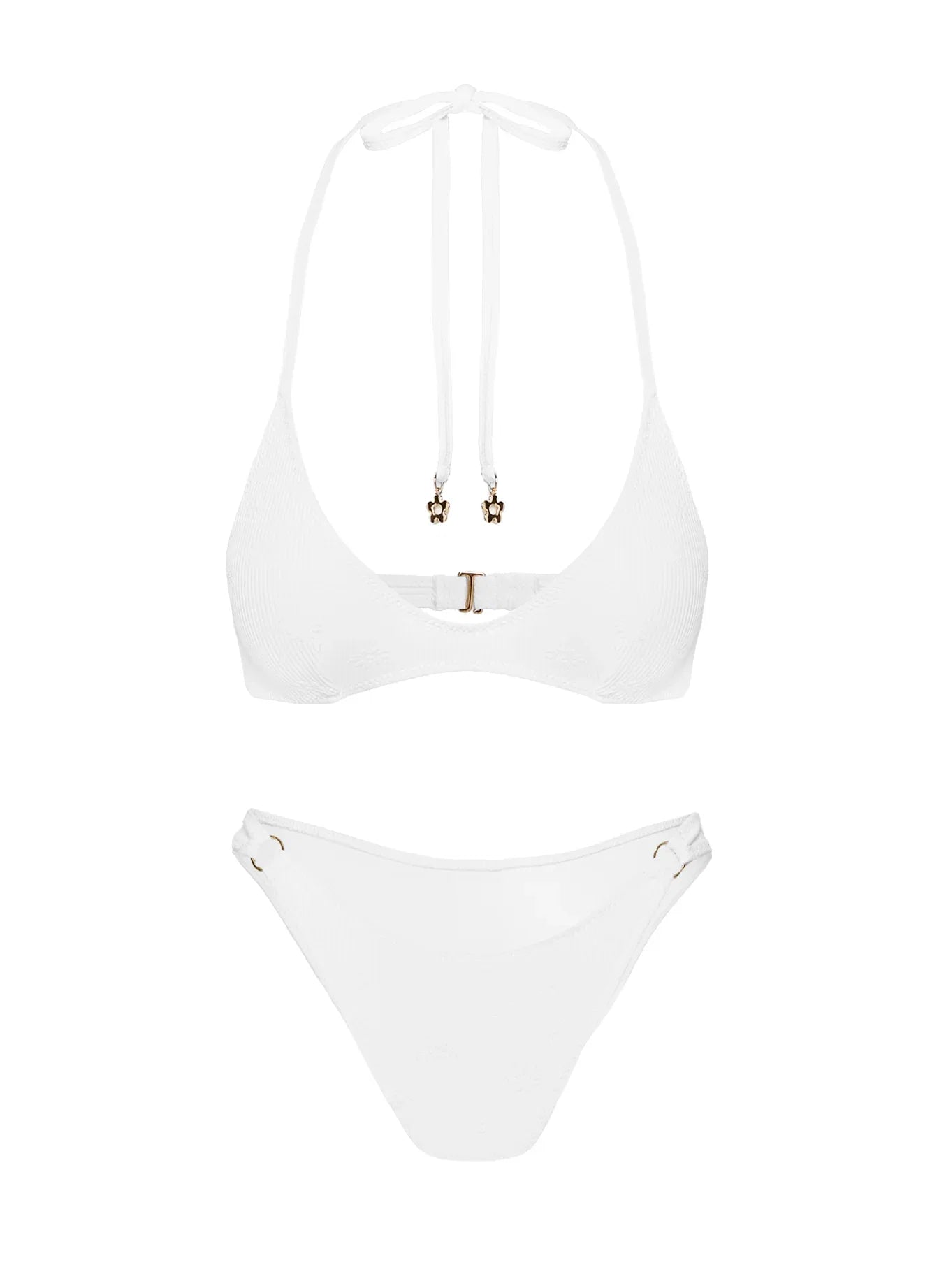 Tides Roll Bikini Top White