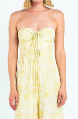 Porto Carra Snake Print Strapless Jumpsuit