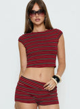 Veyona Cap Sleeve Top Red Stripe