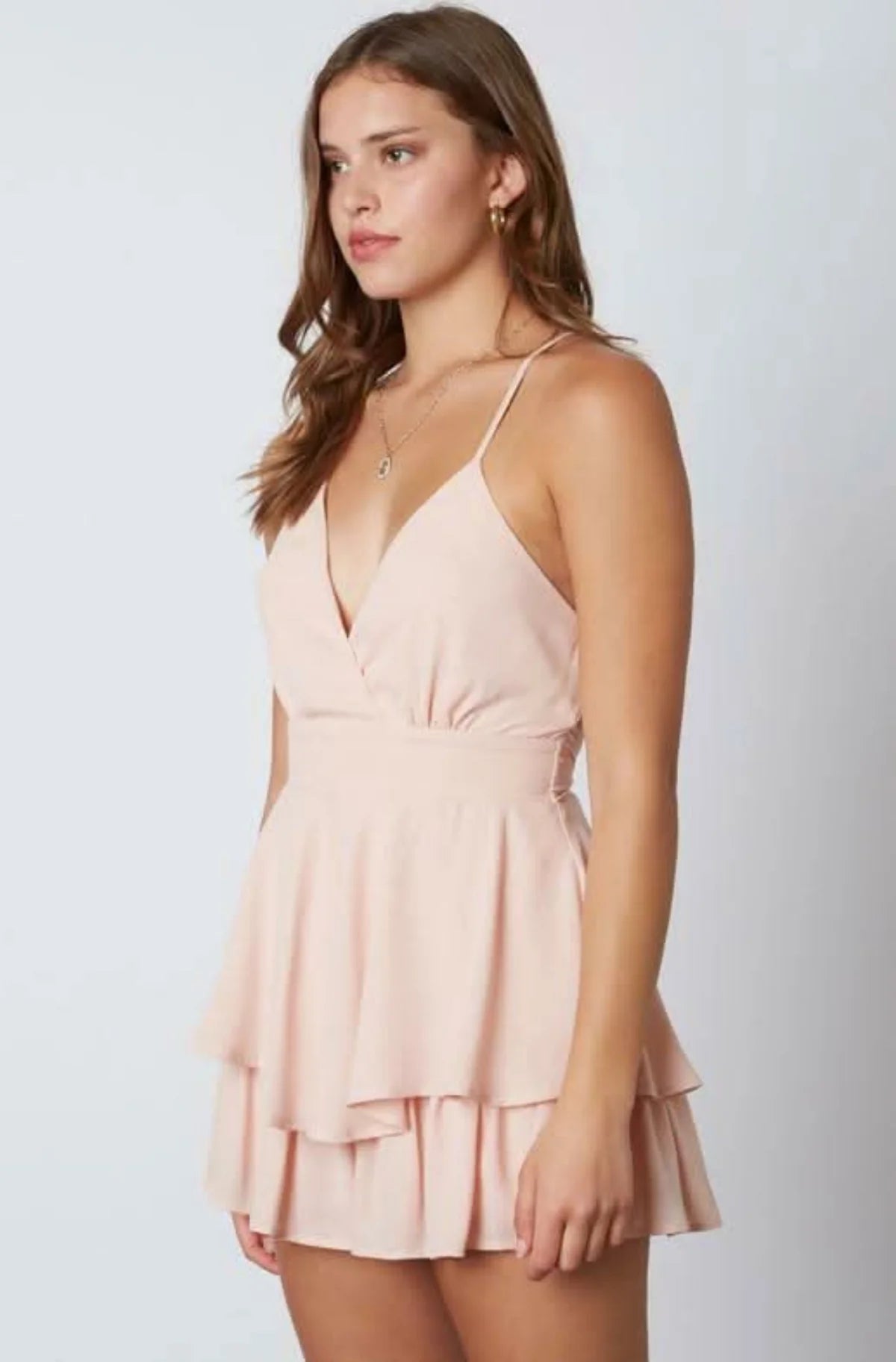 Lola Blush Backless Ruffle Romper
