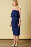 Lagoon Navy Strapless Two Piece Midi Dress Set