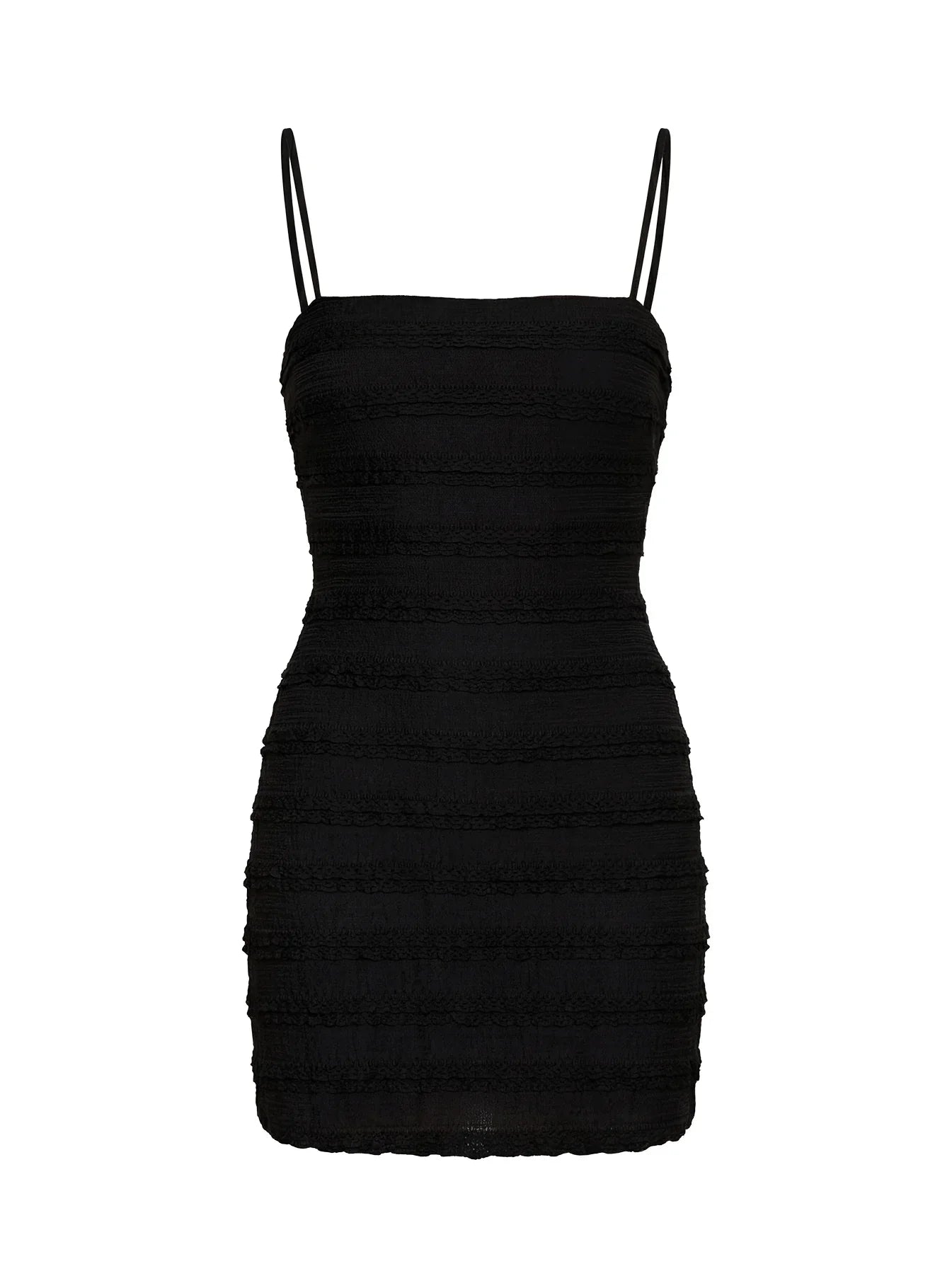 Sylvana Textured Mini Dress Black