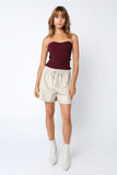 Leah Wine Ribbed Tube Top