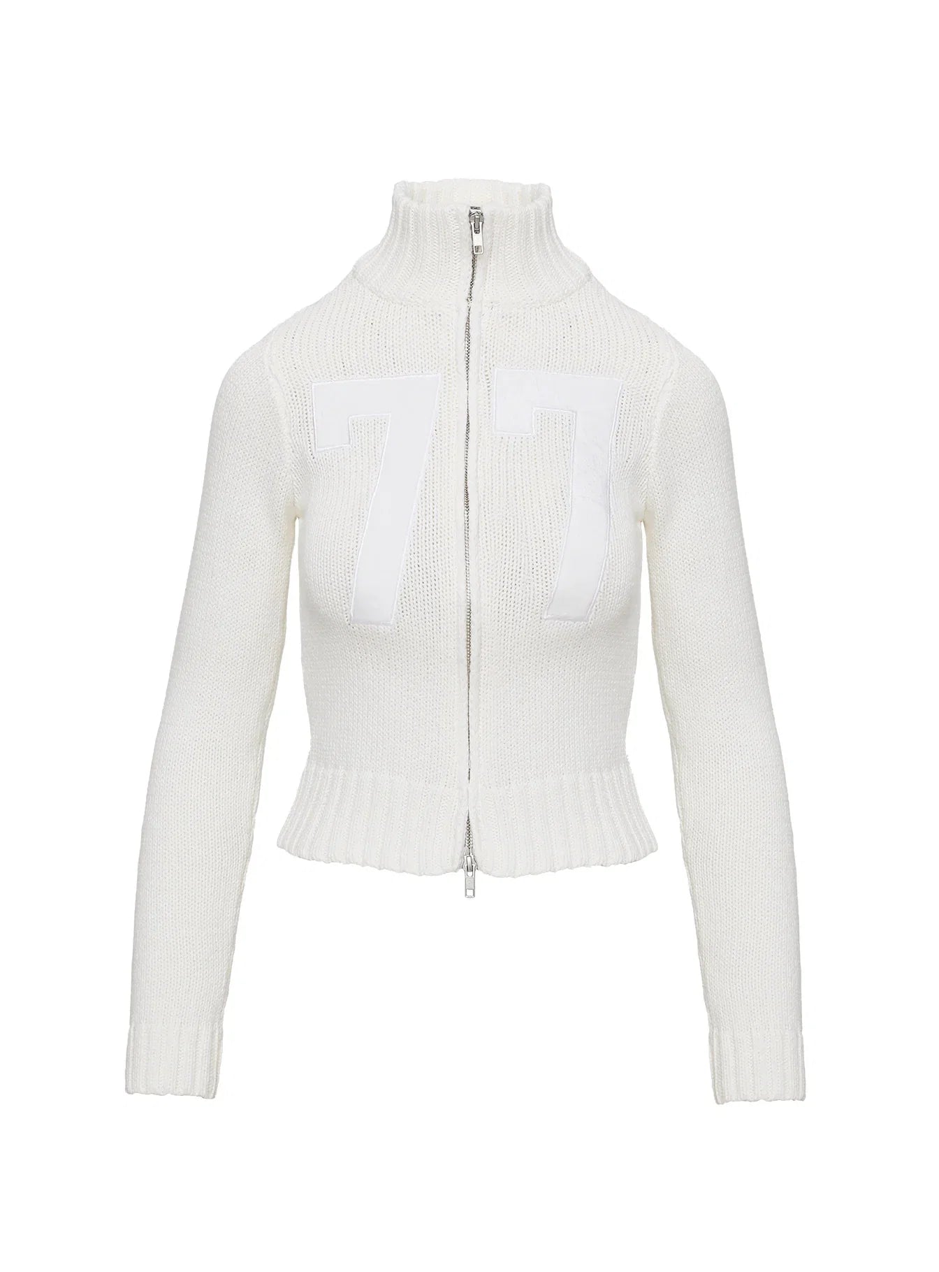 Nylah Zip Up Knit Jacket White