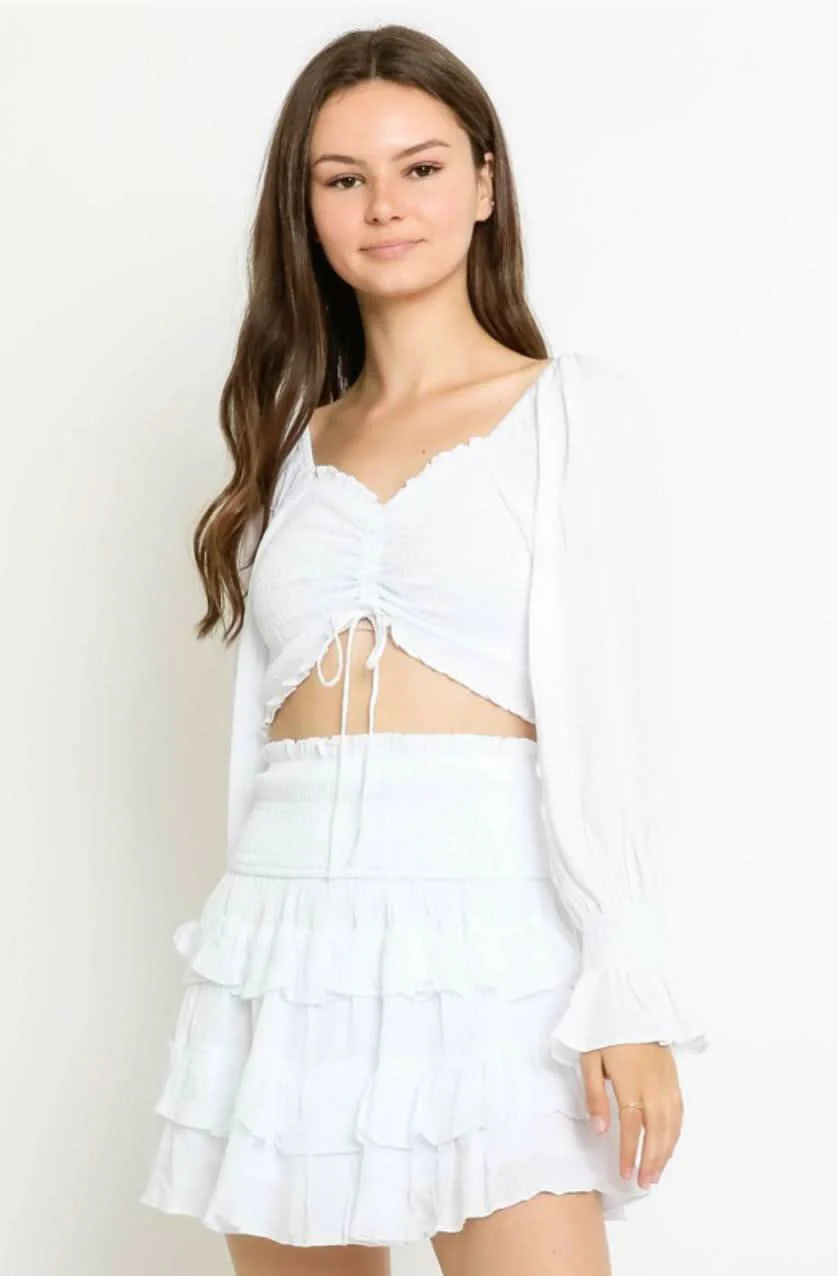 Give Me Fever White Two Piece Dress