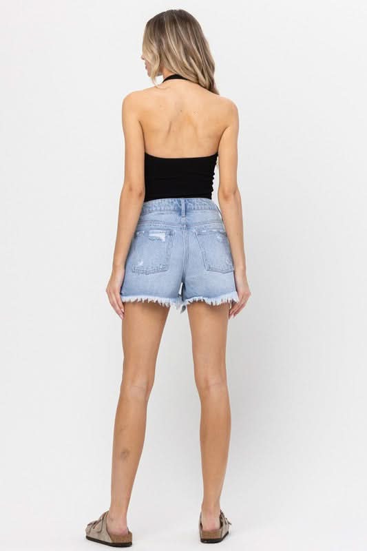 Feels Like Summer Cut Hem Denim Shorts