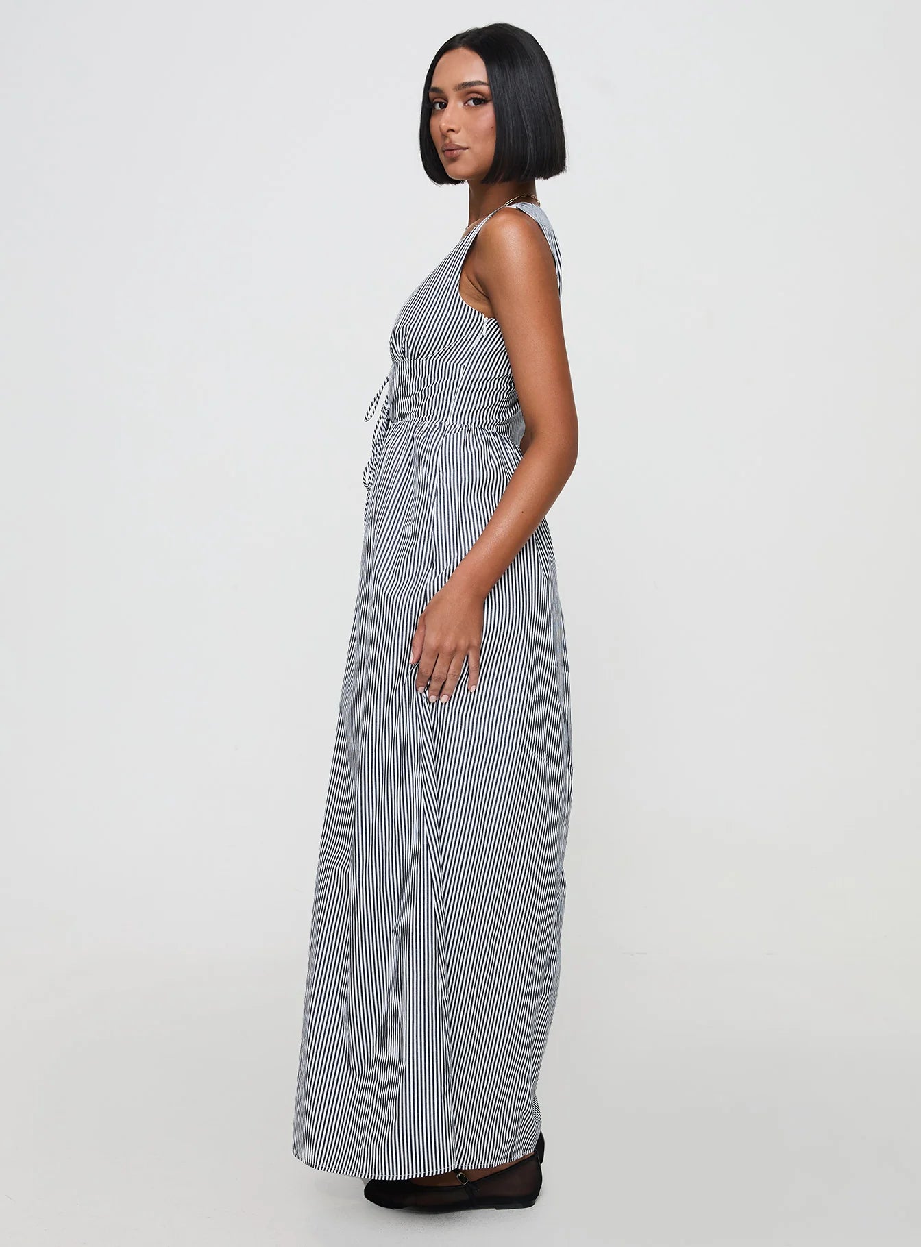 Pokey Maxi Dress Black White Stripe