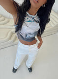 Millard High Rise Baggy Cargo Jeans White