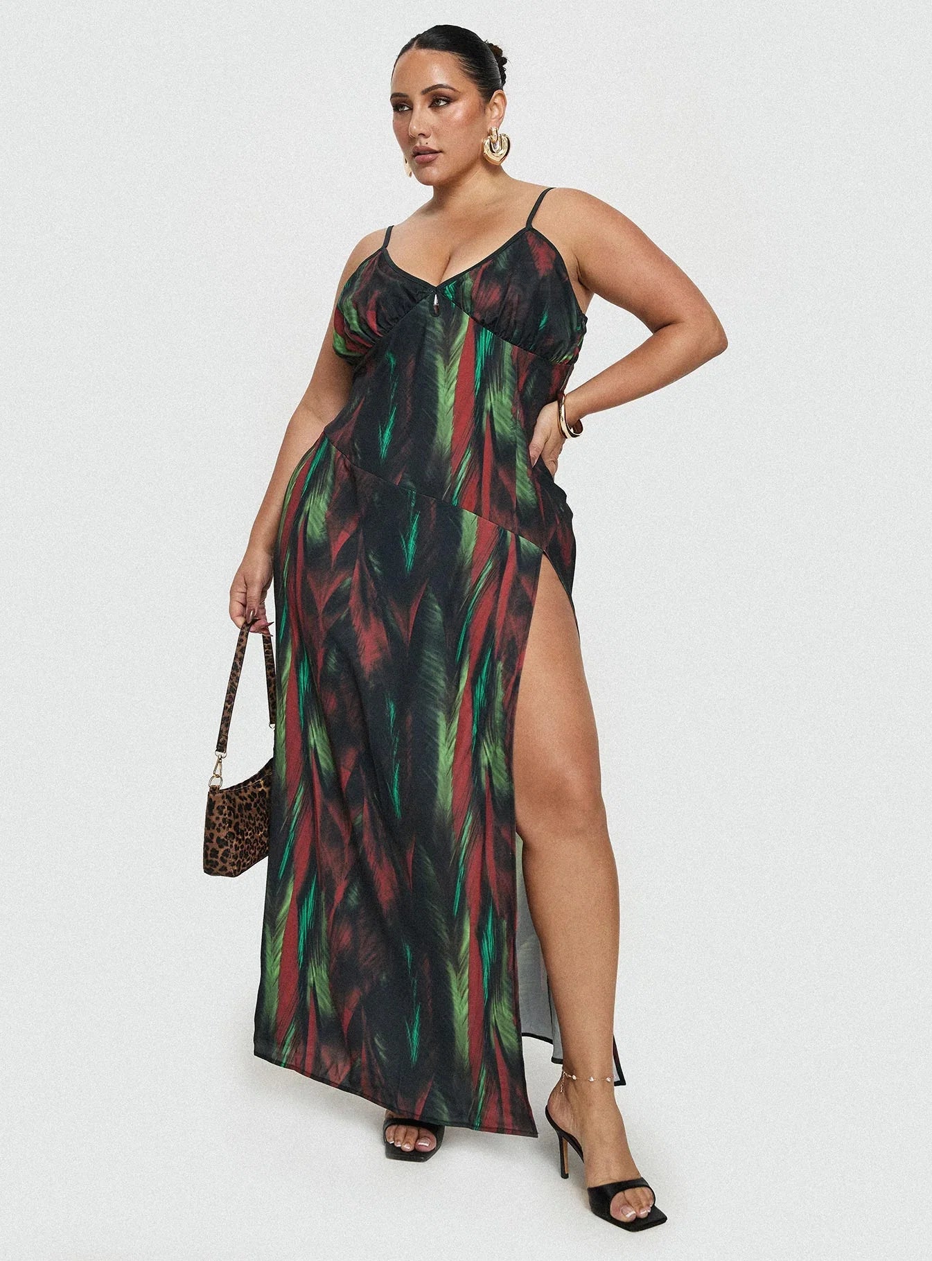Feather Maxi Dress Multi Curve