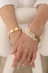 Ettika Freshwater Pearl Polished Pebble Bracelet