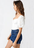 Carter White Eyelet Puff Sleeve Top