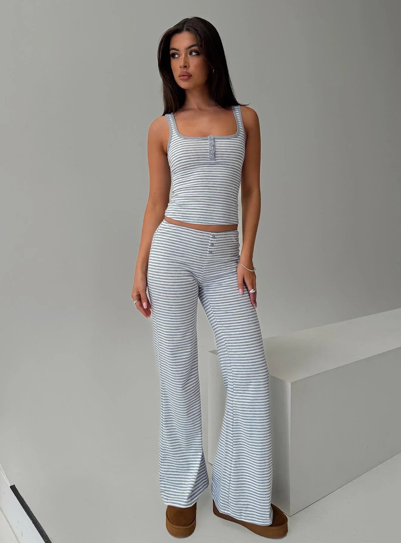 Waffles Stripe Sleep Set Multi